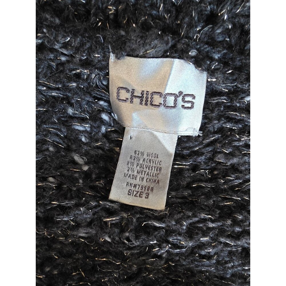 Chicos Womens Wool Blend Knit Cardigan Sweater Size 3 Gray Button Closure XL - Picture 6 of 8